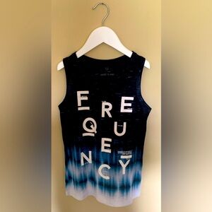 River Island Boys Multicolor Frequency Print Crew Neck Tank Top